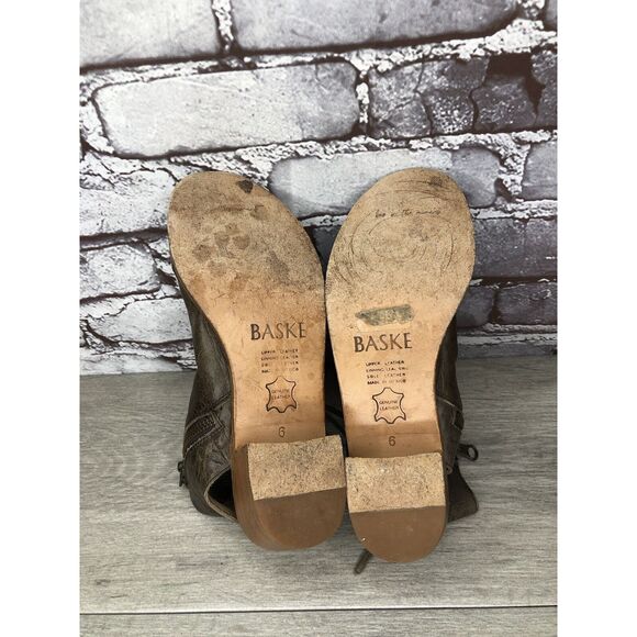 Baske California Ariel Olive Leather Lace Zip Open Toe Heel Sandals Women 6M US - Picture 7 of 16